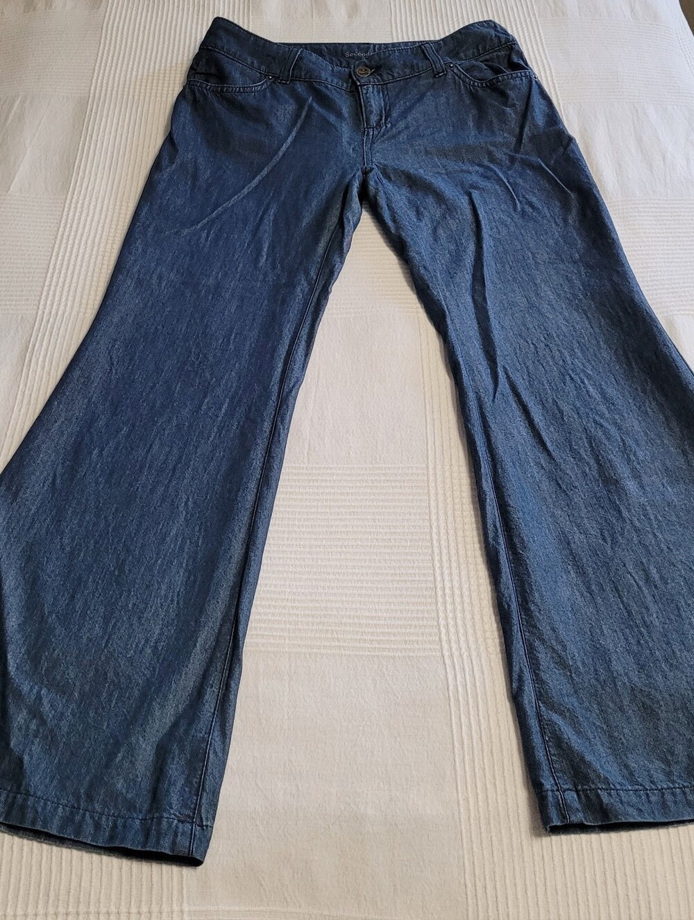 Second by Yoga Jeans Wide Leg Flare Trouser Denim Cotton/Lyocell Sz 27 Canadian